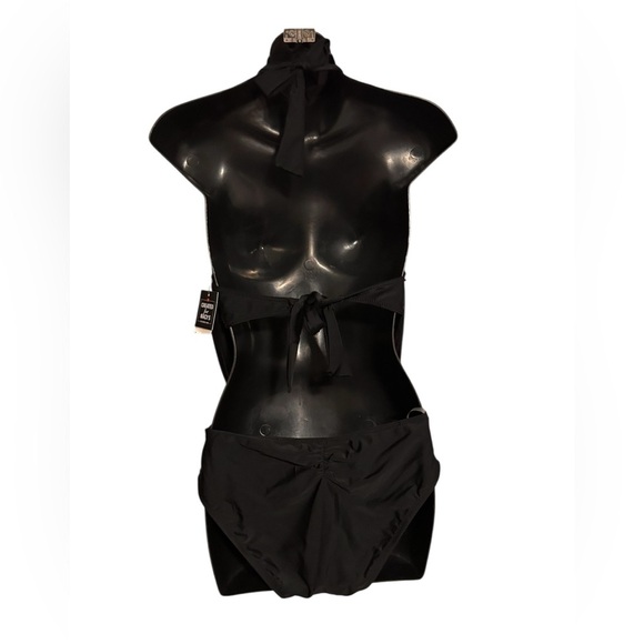 NWT Bar III black plunge neck swimsuit size medium - Picture 6 of 10